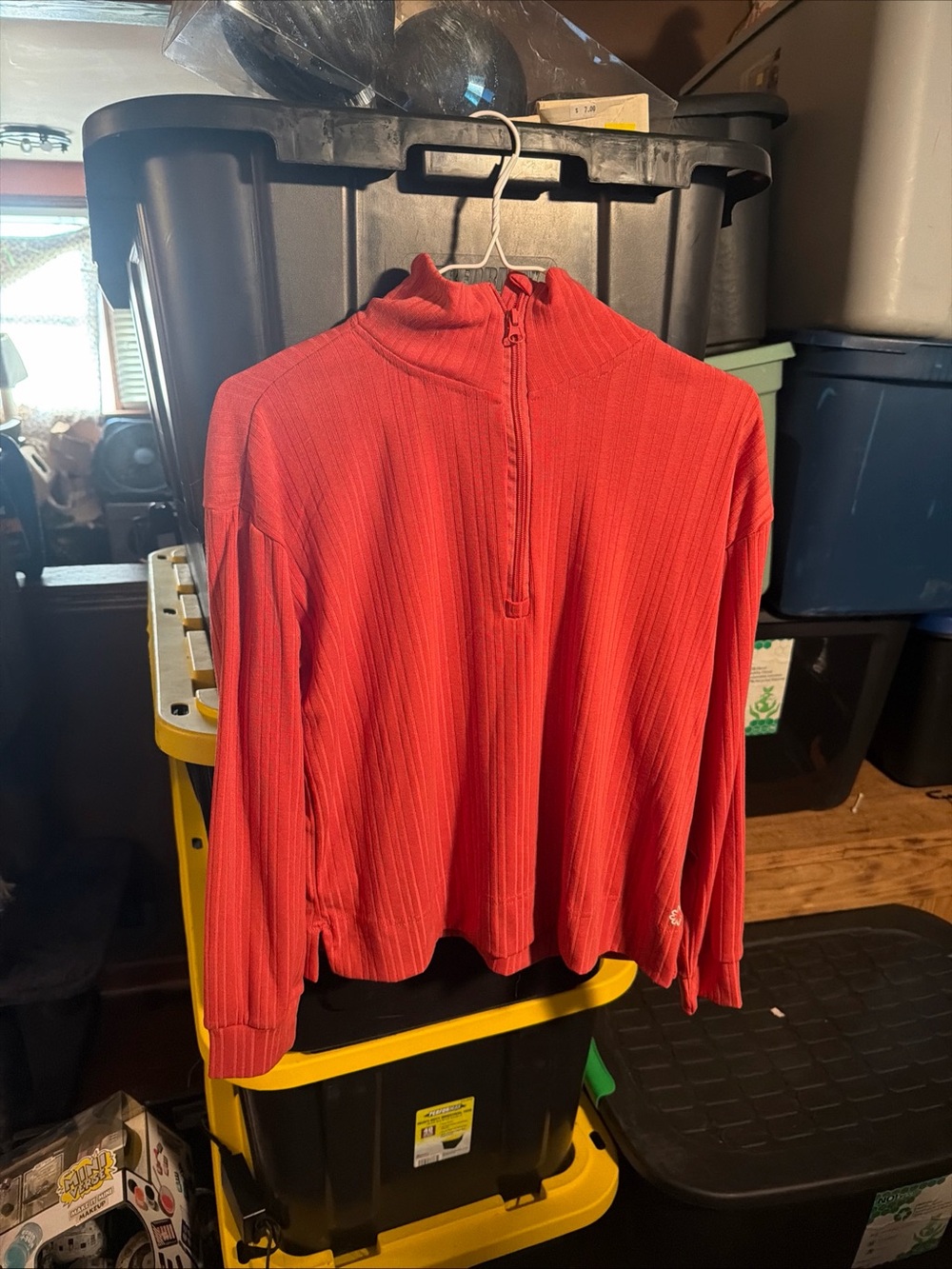 Pro player Red Ribbed Half-Zip Women’s Sweater small